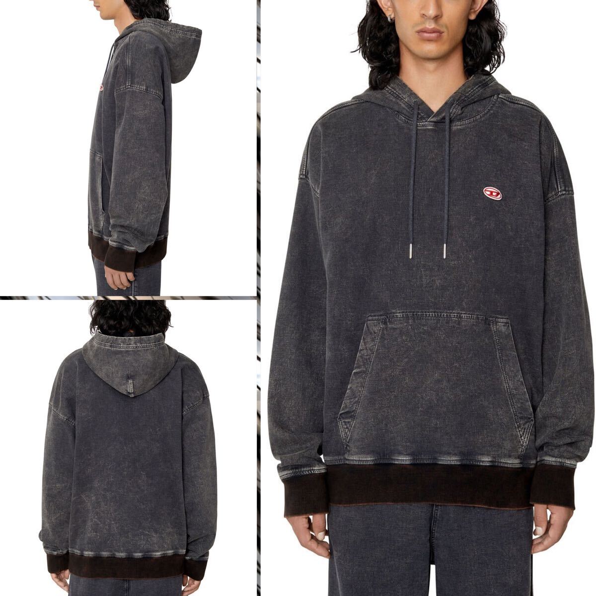 DIESEL* ディーゼル TRACK DENIM ロゴ スウェットパーカー DIESEL ディーゼル D-Um-Rib Track Denim Hoodie スウェット