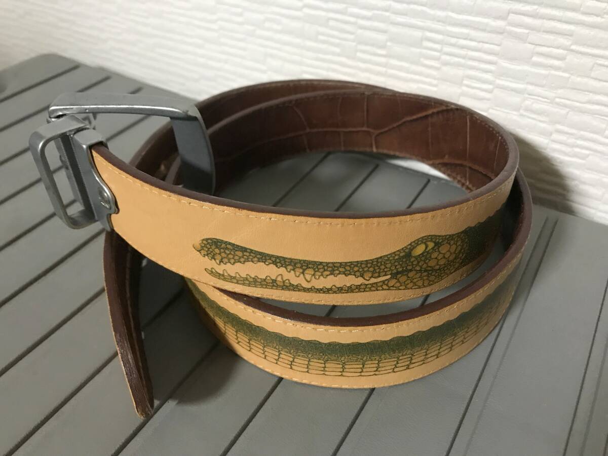  ultimate beautiful goods Italy made crocodile wani type pushed . leather belt original leather 