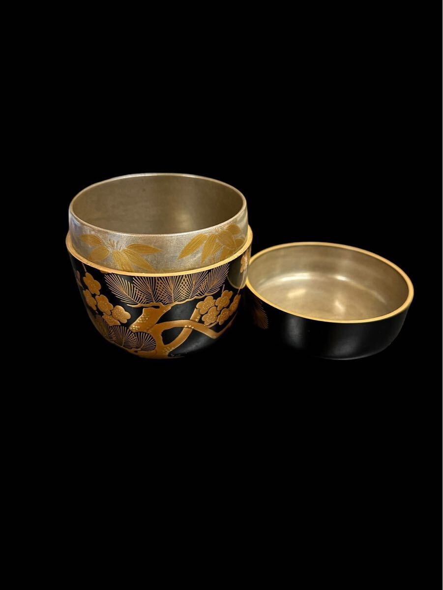 A108761 茶道具 茶平一斎 松竹梅 寿 利休棗 輪島塗り A108761 茶道具 茶平一斎 松竹梅 寿 利休棗 輪島塗り