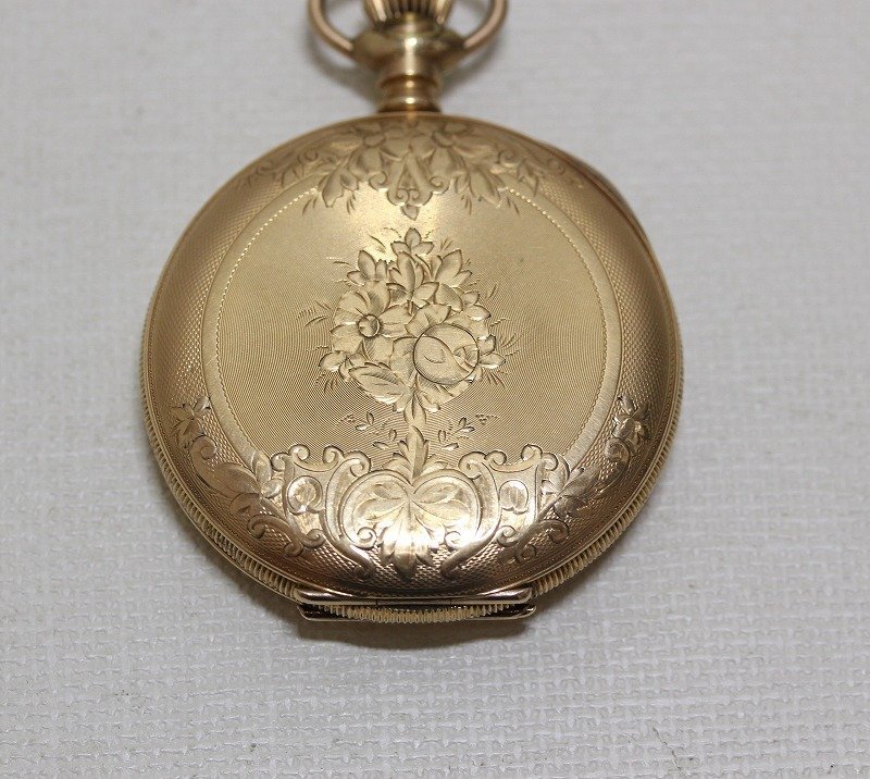 *HAMPDEN Dueber Grand beautiful engraving Hamp ten pocket watch 17 stone 