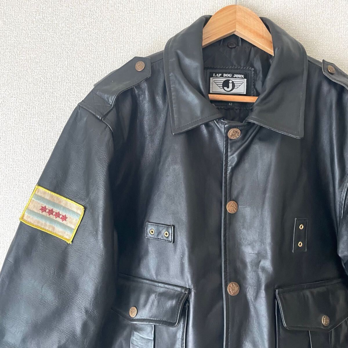 美品 馬革 本革 レザージャケット ブラック 42 L XL 黒 美品 馬革 本革 レザージャケット ブラック 42 L XL 黒