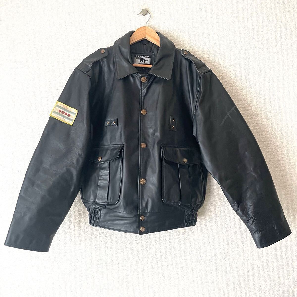 美品 馬革 本革 レザージャケット ブラック 42 L XL 黒 美品 馬革 本革 レザージャケット ブラック 42 L XL 黒