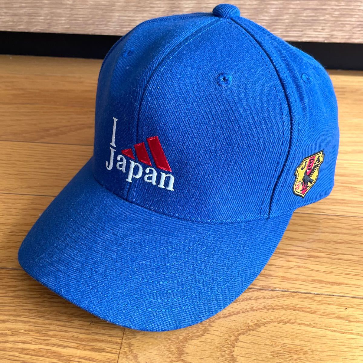 激レア★20年前 新品 アディダス★JFA サッカー 日本代表 応援グッズ 帽子 キャップ 新品 青 ブルー ワールドカップ W杯 ビンテージ 古着