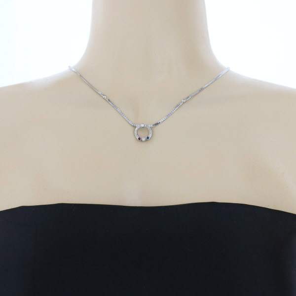 Pt850 プラチナ ネックレス ルビー サファイア ダイヤモンド Pt850 プラチナ ネックレス ルビー サファイア ダイヤモンド