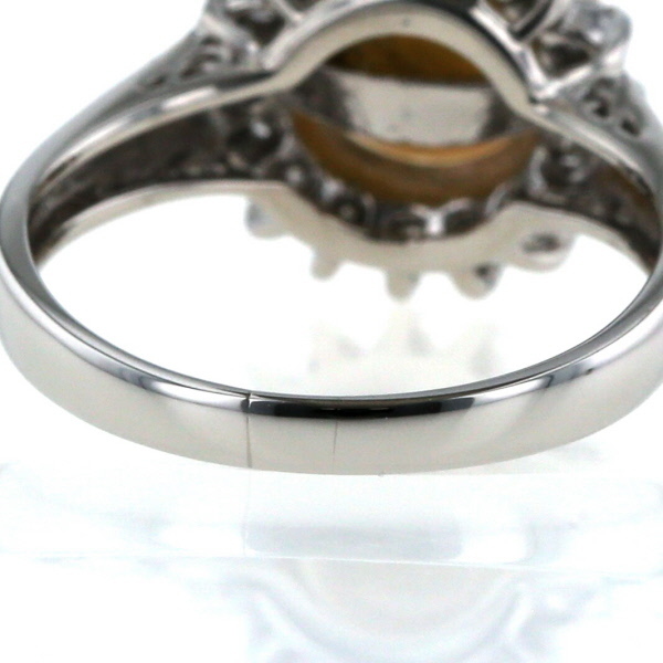 Pt900 プラチナ リング 真珠 8.0mm パール ダイヤモンド 0.20ct ラウンド 取り巻き 指輪 8號(hào)【新品仕上済】【zz】【中古】