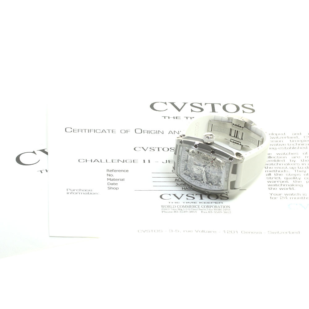 クストス CVSTOS CVT-RB-JET2-ST チャレンジ ジェット ライナー リベル デイト 自動巻き メンズ 良品 保証書付き_846563