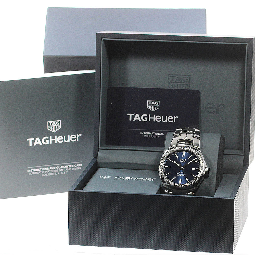 タグホイヤー TAG HEUER WBC2113 リンク キャリバー5 ダイヤベゼル デイト 自動巻き メンズ 良品 箱?保証書付き_848551