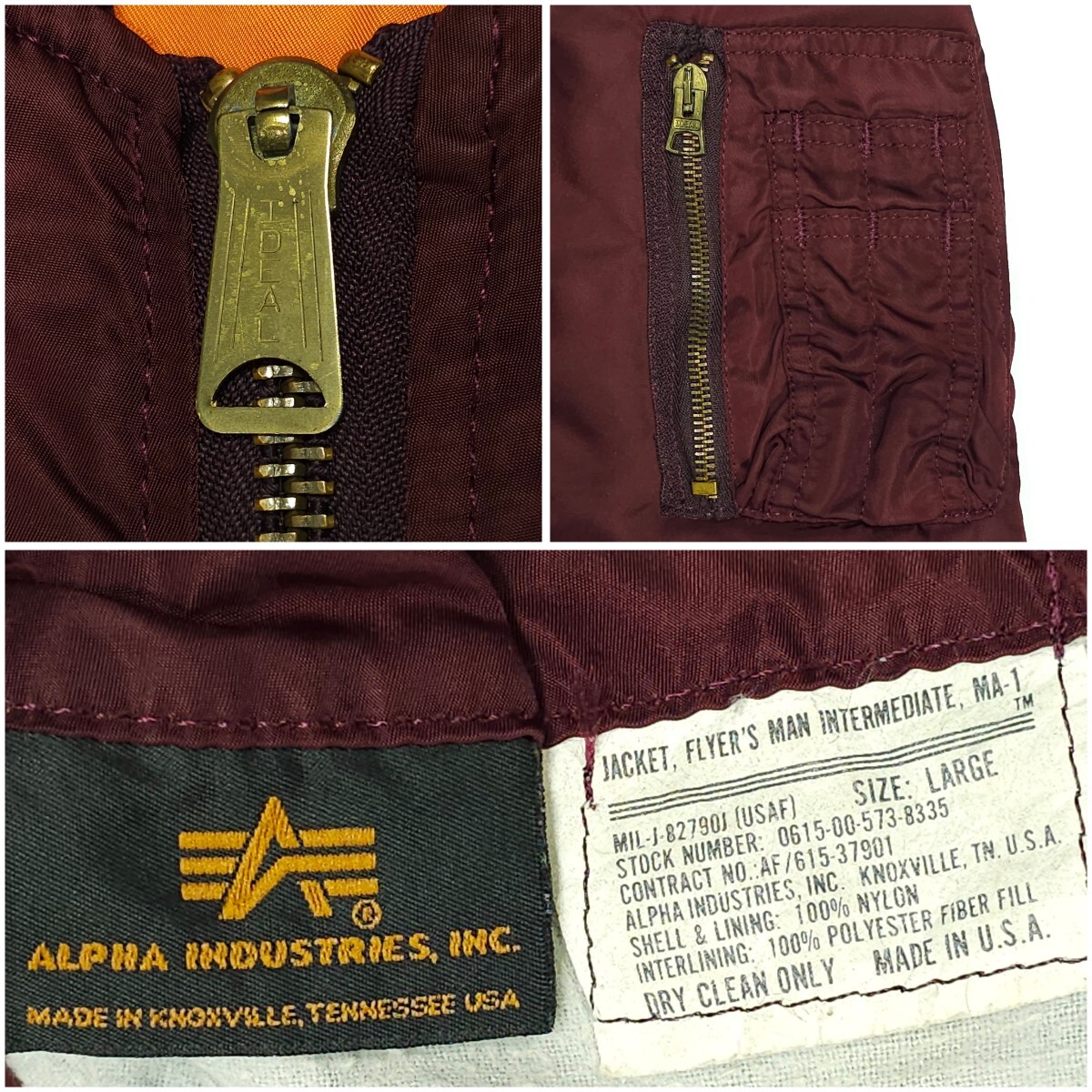 アメリカUSA製ALPHAアルファMA-1フライトジャケットL アメリカUSA製ALPHAアルファMA-1フライトジャケットL