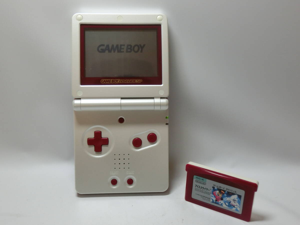 【№7119-ｇ6012】中古：ゲームボーイ アドバンス SP GBASP 本体 ファミコンカラー ニンテンドー　本体・ソフト付き　作動確認