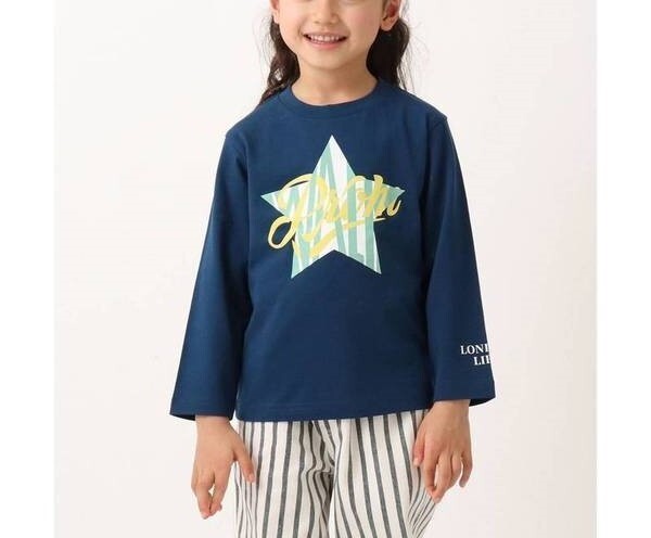 新品 THE SHOP TK(Kids) コットン長袖プルオーバー ネイビー(093) 15(150cm) 定価1430 円_画像2