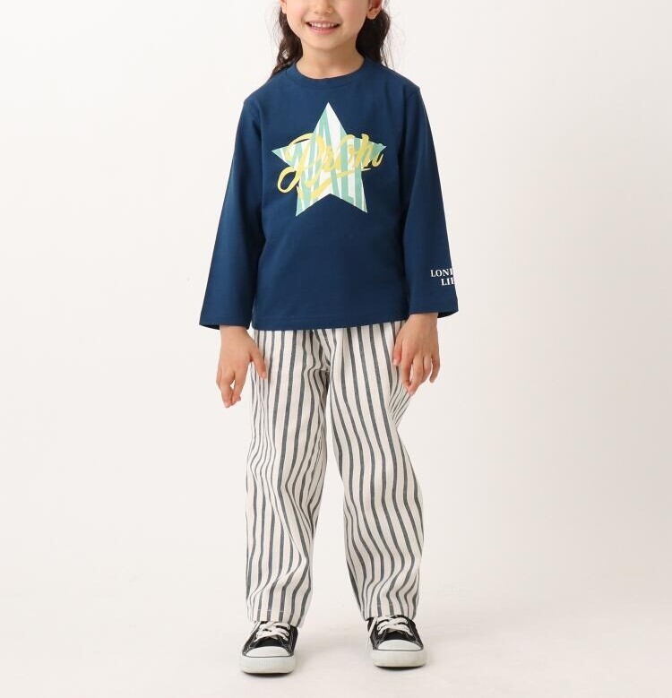 新品 THE SHOP TK(Kids) コットン長袖プルオーバー ネイビー(093) 15(150cm) 定価1430 円_画像3