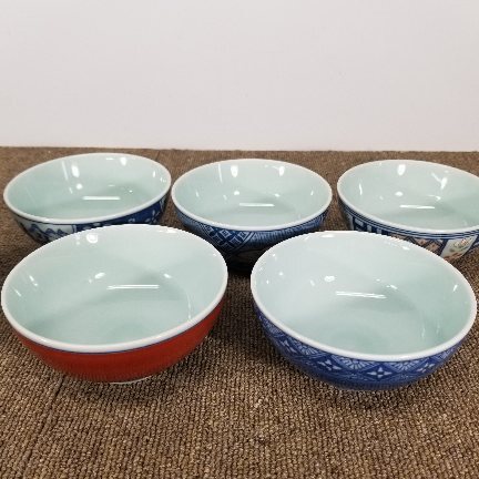 食器 有田焼 絵変り食事の友揃 四季夢彩 茶碗湯呑 5客セット　A8224A08