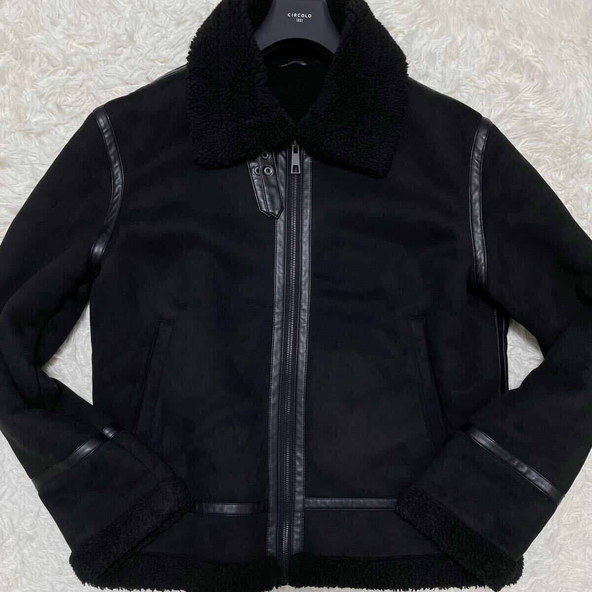 美品】ZARA ザラ B-3 ライダースジャケット ムートン ボア M 黒 美品】ZARA ザラ B-3 ライダースジャケット ムートン ボア M 黒