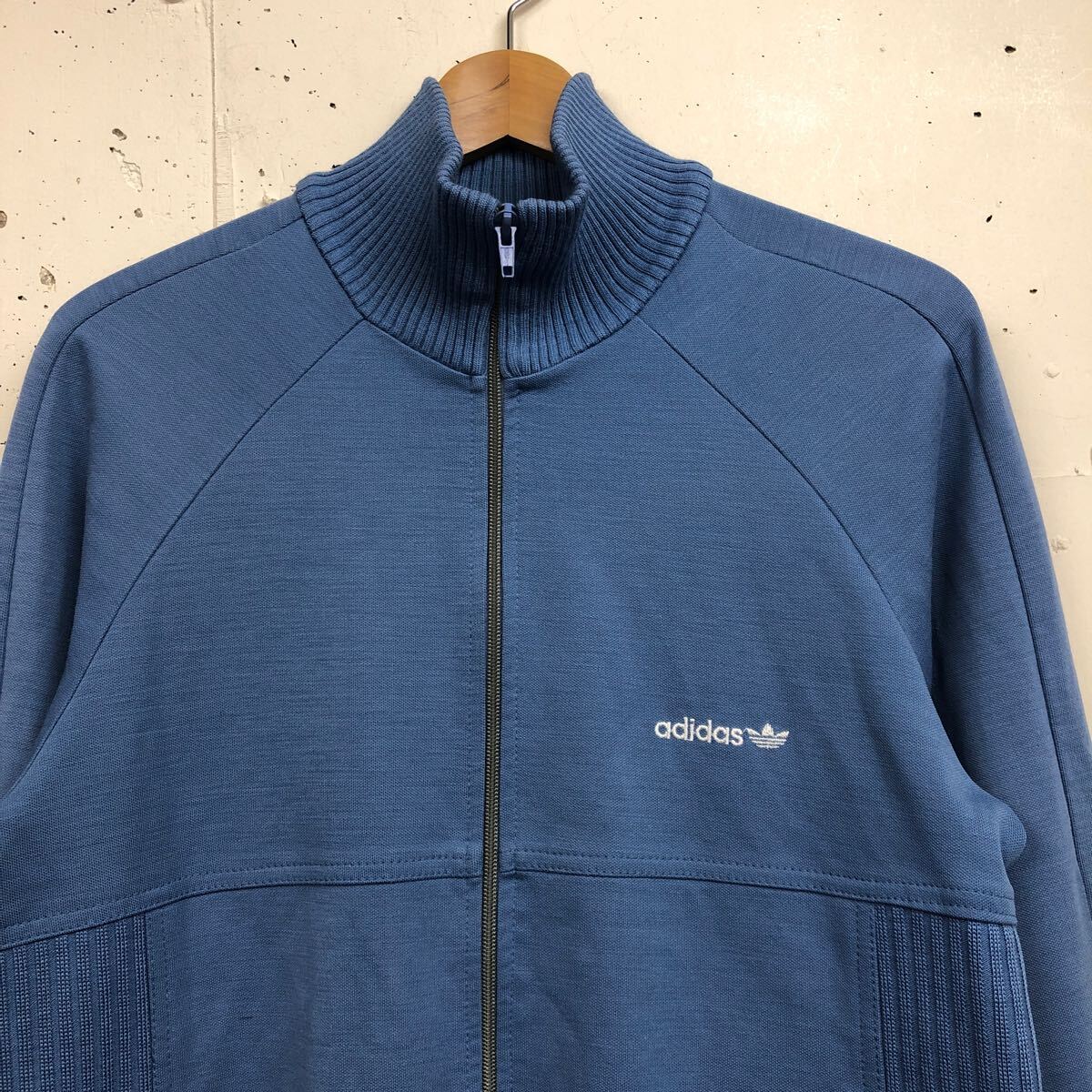 80s 80年代 adidas アディダス ニットジャージ 西ドイツ製 青 80s 80年代 adidas アディダス ニットジャージ 西ドイツ製 青