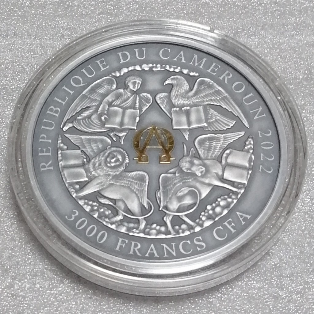 3オンス カメルーン 2022 大淫婦バビロン 銀貨 金メッキ ハイ