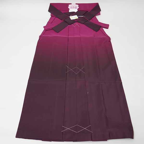 袴 単品 無地袴 女性用 行灯袴 暈し 袴下95cm 適合身長160ｃｍ～170cm ワイン×ボルドー ヘラあり 卒業式 新品（株）安田屋 NO41336