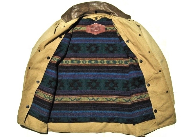 米國(guó)制 Woolrich ウールリッチ L（≒XXL相當(dāng)） ワークジャケット カバーオール 革襟 ビンテージ ヴィンテージ vintage