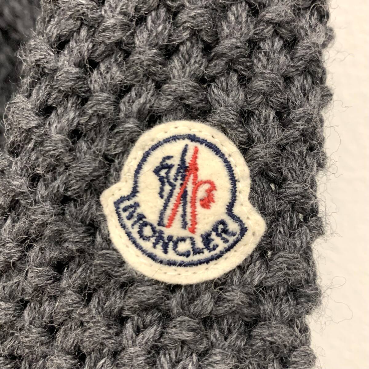 HX1 MONCLER モンクレール MAGLIONE TRICOT CARDIGAN 袖 ワッペン 付き ニット 切り替え ダウン ジャケット グレー