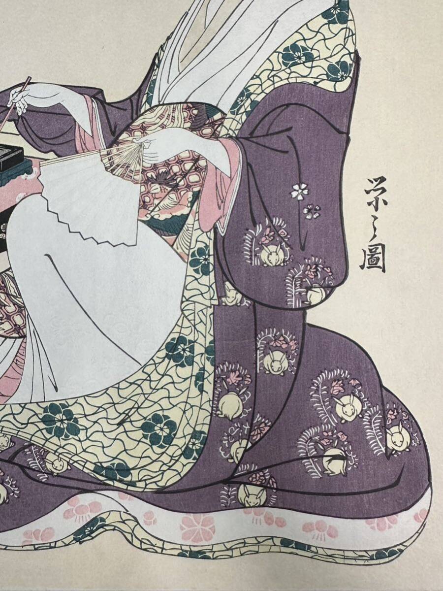 真作】大正期 浮世絵木版画 鳥文斎栄之「青楼美人六花仙 扇屋花 真作】大正期 浮世絵木版画 鳥文斎栄之「青楼美人六花仙 扇屋花