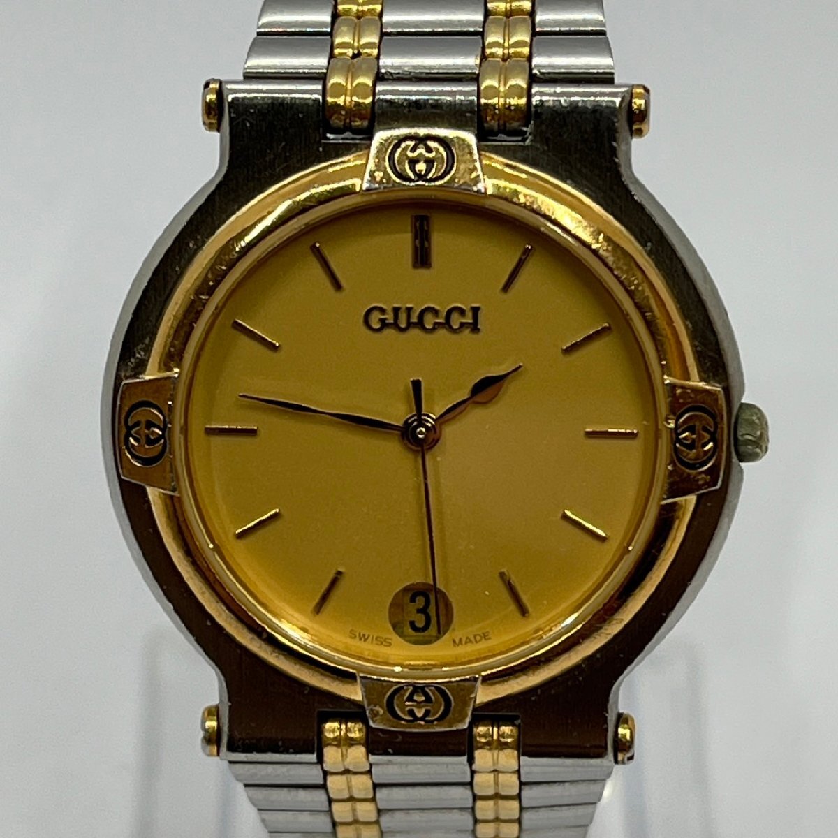 ▽▽【稼働品/電池交換済み】グッチ GUCCI 腕時計 クォーツ オールド 