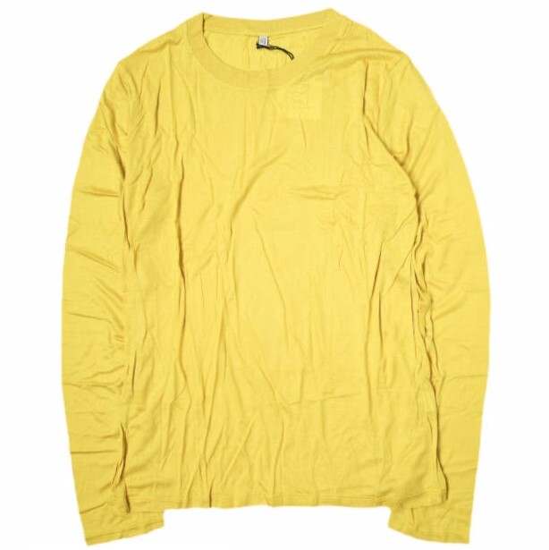 新品 BASERANGE ベースレンジ BAMBOO ?LONG SLEEVE TEE バンブー ロングスリーブTシャツ S CAFA YELLOW 長(zhǎng)袖 カットソー g19722
