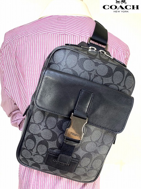  хорошая вещь * бесплатная доставка * Coach мужской COACH грузовик упаковка signature плечо сумка "body" C2711