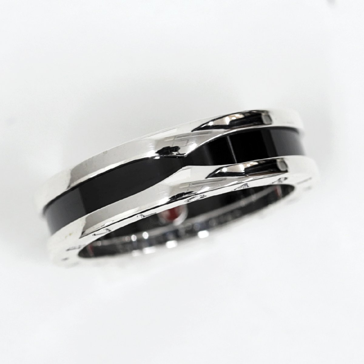 BVLGARI　ブルガリ　セーブザチルドレン　B-ZERO1　ビーゼロワン　リング　指輪　66號　シルバー　ブラックセラミック