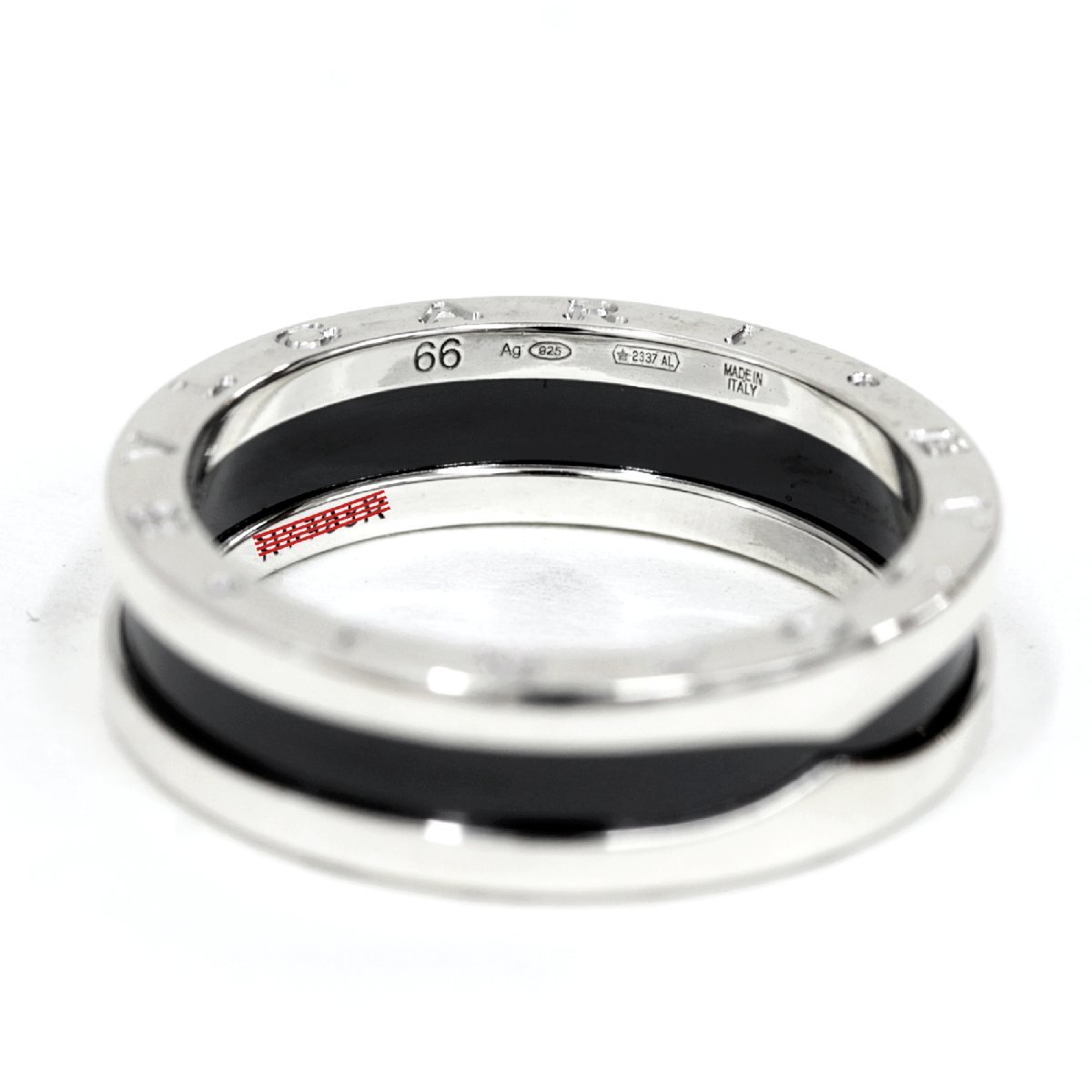 BVLGARI　ブルガリ　セーブザチルドレン　B-ZERO1　ビーゼロワン　リング　指輪　66號　シルバー　ブラックセラミック