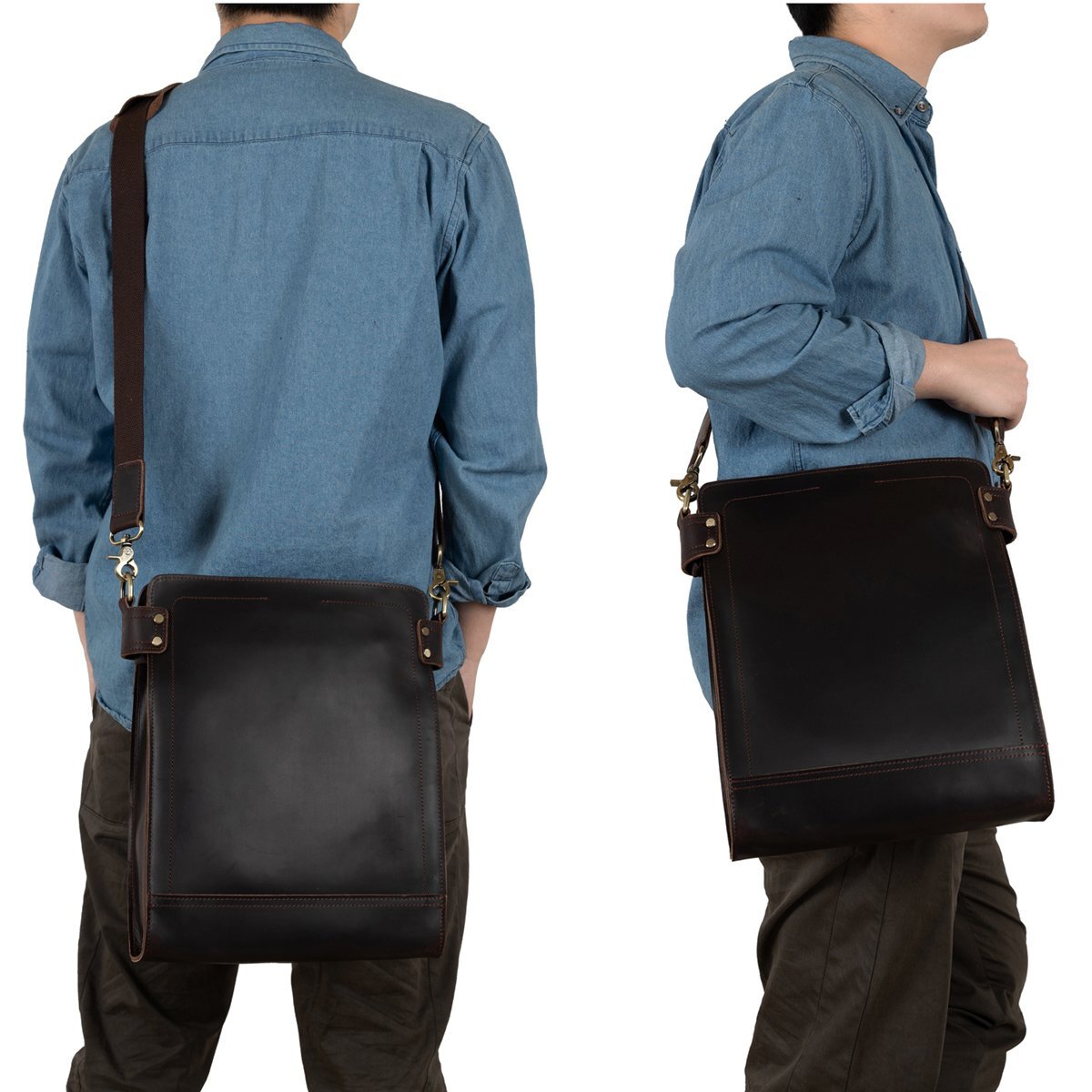 TIDING 縦式 厚手牛革 本革 メンズ ショルダーバッグ 斜め掛け TIDING 縦式 厚手牛革 本革 メンズ ショルダーバッグ 斜め掛け