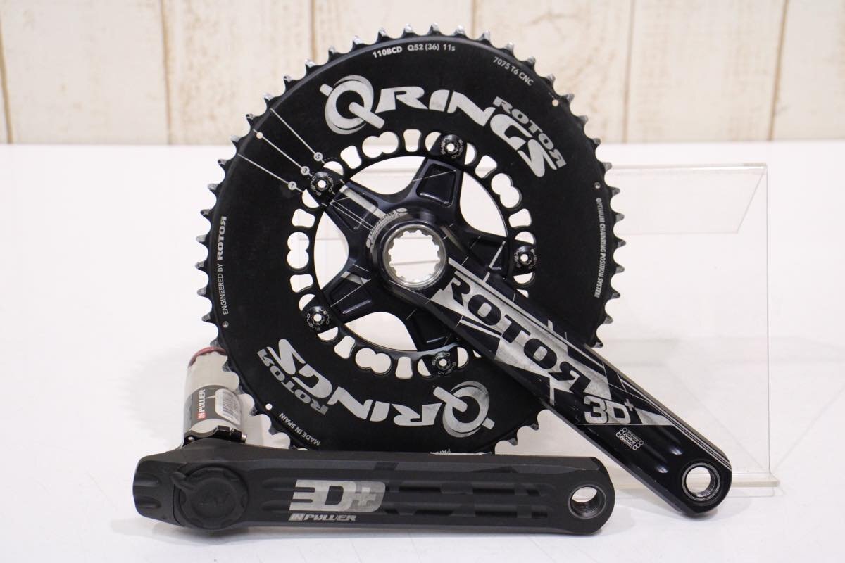 完璧 172.5mm INPOWER 3D+ ローター ★ROTOR 52/36T ジャンク品 左側計測パワーメータークランクセット 2x11s セット