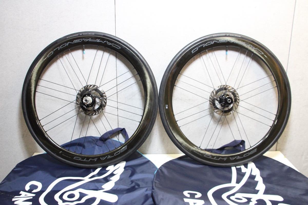 ○Campangolo カンパニョーロ BORA WTO 45 DB シマノフリー 11/12s対応 クリンチャー チューブレス カーボンホイールセット 美品