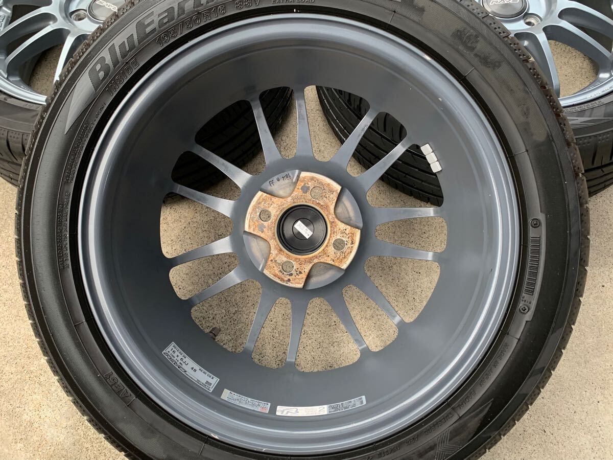 195/50R16 YH BluEarth-GT AE51 21年 9分山 RAYS RE30 CLUB SPORTⅡ 16×6JJ 限定希少色 マットライトグレー 中古品 送料込み 手渡し希望