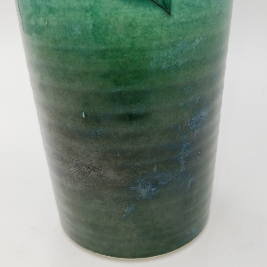  Kutani прекрасный гора цветная роспись ваза 24.5cm.. прекрасный . инструмент цветок inserting ваза ваза для цветов . украшение предмет традиция прикладное искусство антиквариат японский стиль интерьер сделано в Японии товар [80t3983]