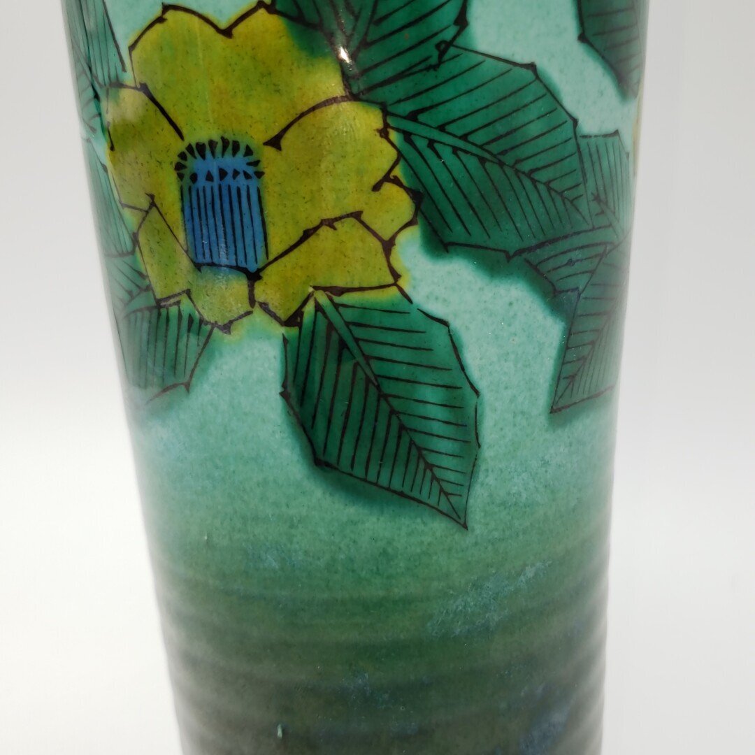  Kutani прекрасный гора цветная роспись ваза 24.5cm.. прекрасный . инструмент цветок inserting ваза ваза для цветов . украшение предмет традиция прикладное искусство антиквариат японский стиль интерьер сделано в Японии товар [80t3983]