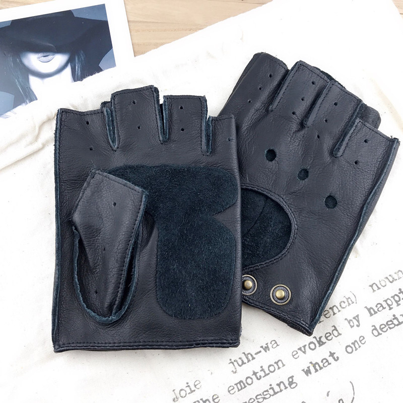  人気品 冬本革 フィンガーレスグローブ ハーフフィンガー ジムワークアウト フィットネス ドライビング 本革 グローブ