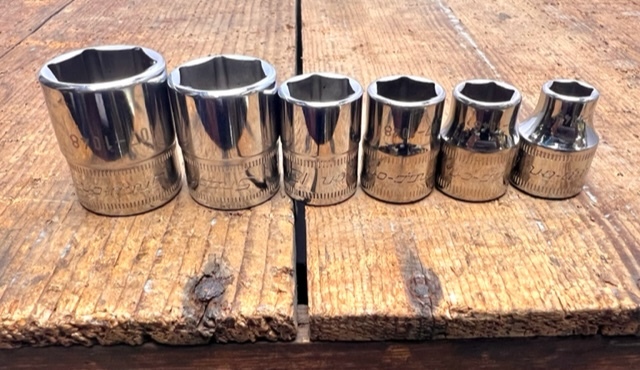 2* 6点セット! snap on スナップオン USA 3/8 9.5mm シャロー ソケット FSM 191/171/131/121/101/81 19/17/13/12/10/8