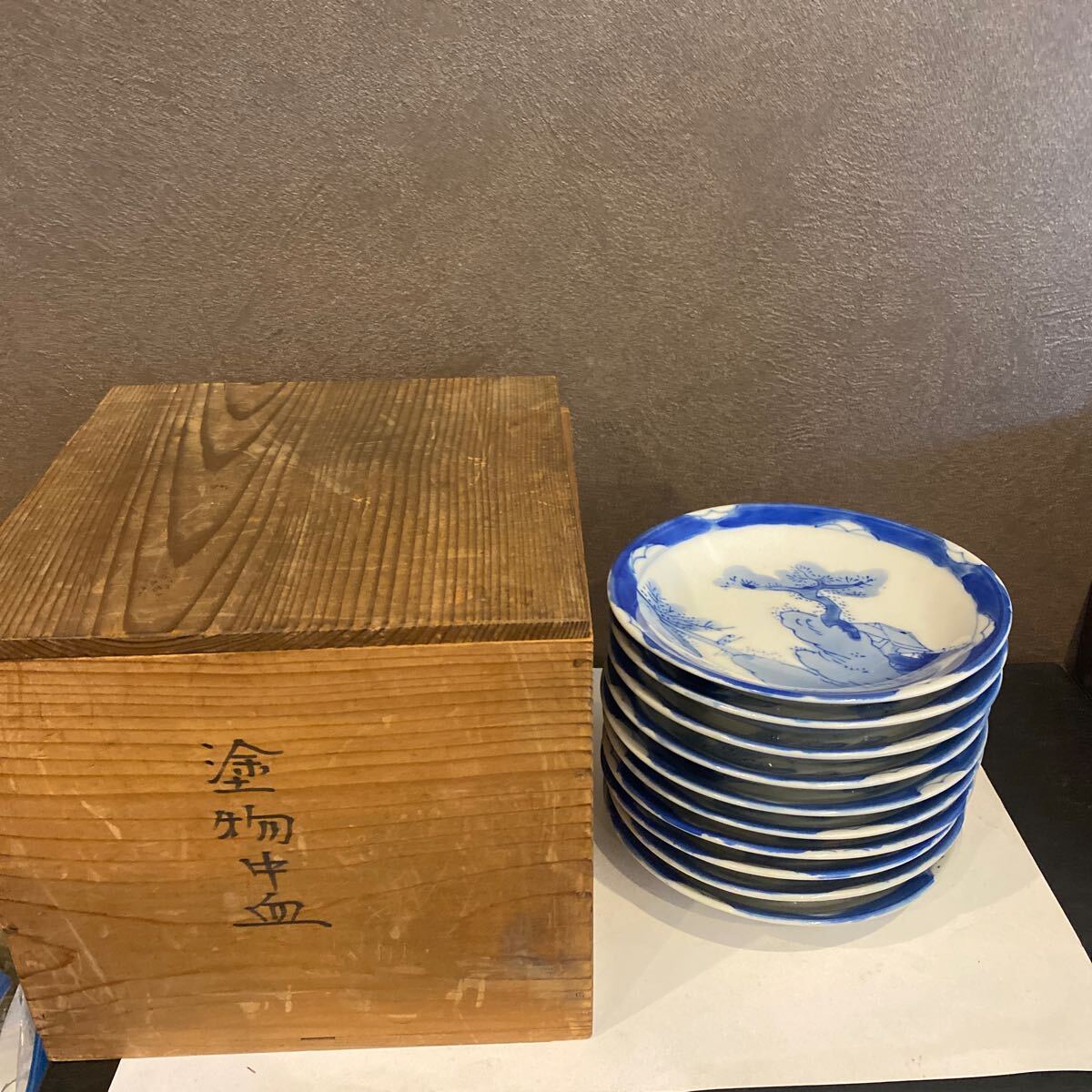 染付丸文豆皿 十客 Y80 鋭 染付丸文豆皿 十客 Y80 鋭