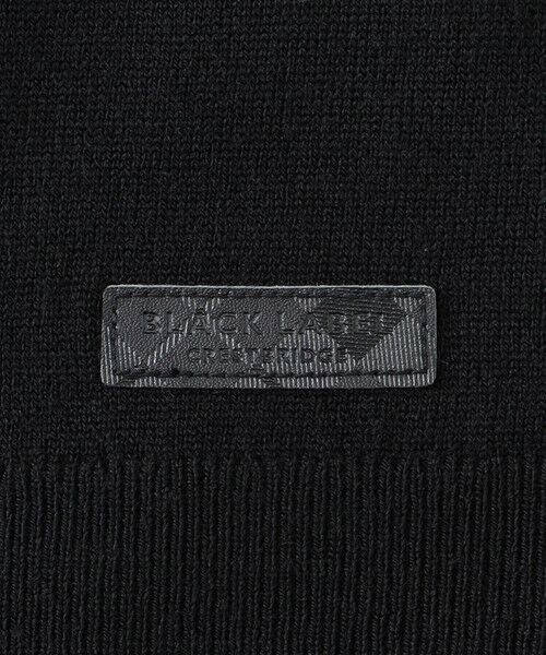 обычная цена 2.8 десять тысяч L(3) новый товар Black Label k rest Bridge задняя сторона тень проверка шерсть шерсть высокий мера вязаный чёрный BLACK LABEL CRESTBRIDGE