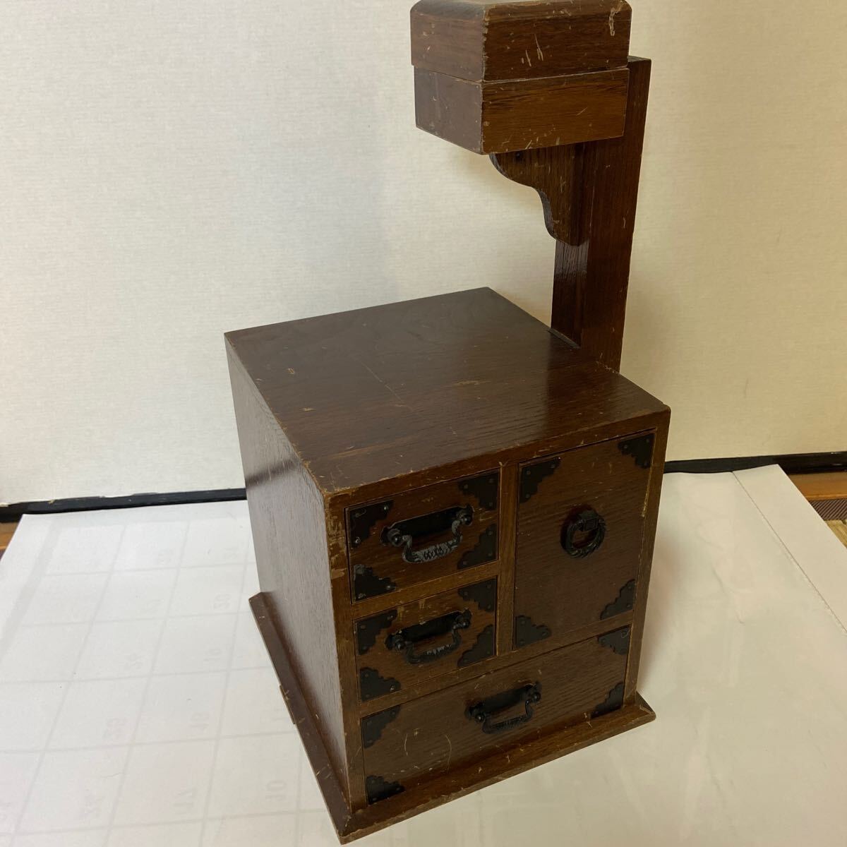 木製裁縫箱 小引き出し vintage 古道具 KG734