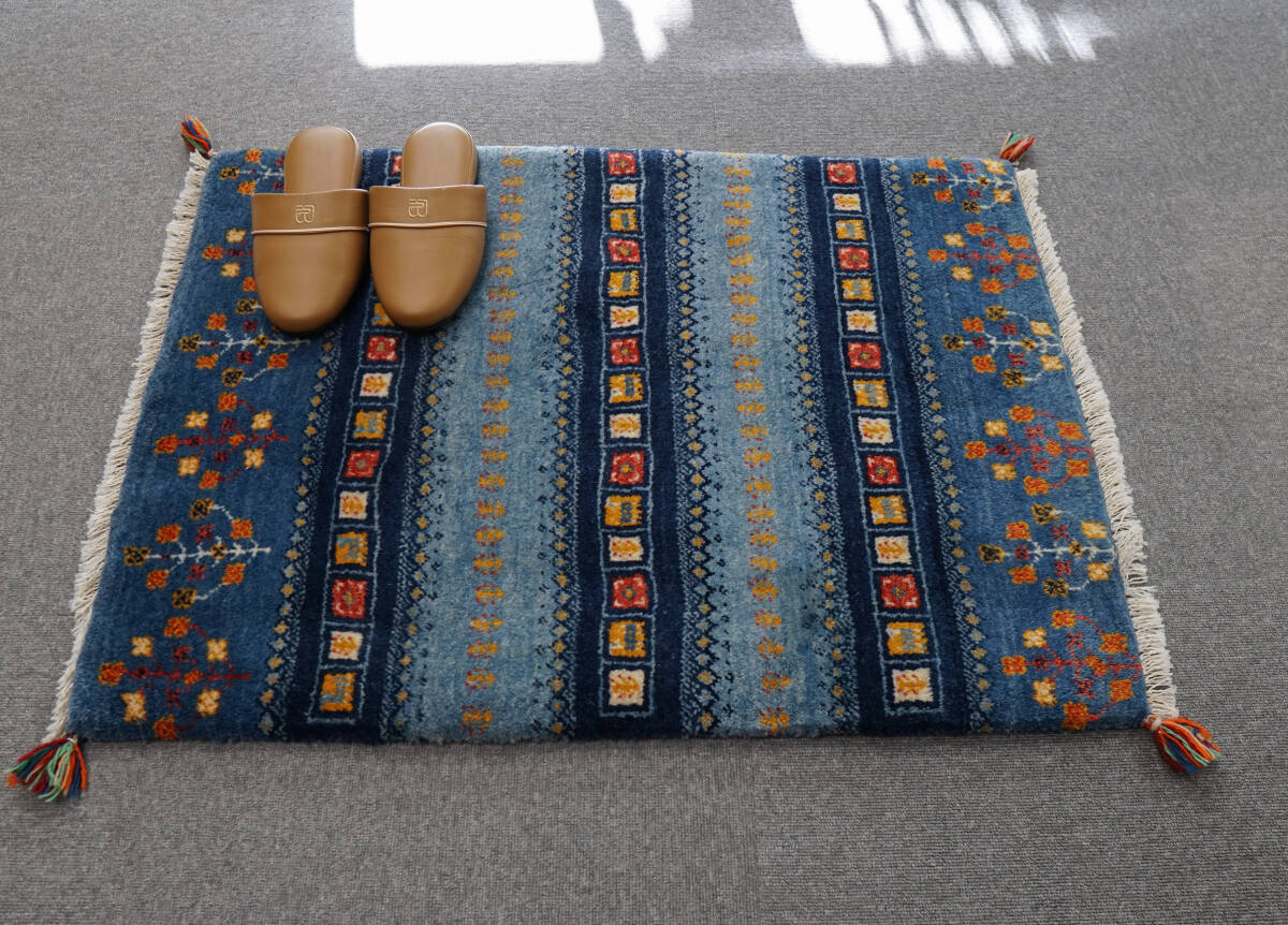 90×60cm ペルシャ手織り 絨毯 カシュクリ ギャッベ 90×60cm ペルシャ手織り 絨毯 カシュクリ ギャッベ