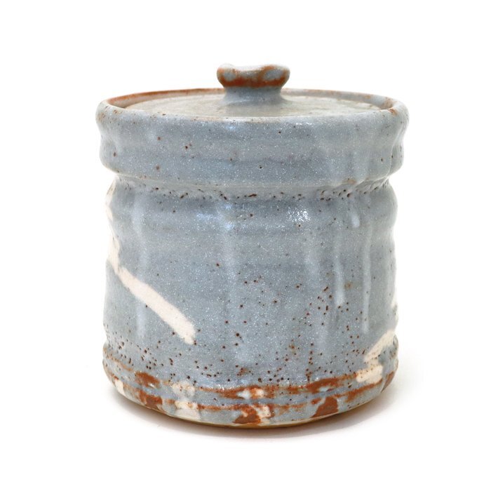 骨董品】志野焼 鼠志野 水指 一陶窯 茶道具 茶器 陶器 工芸品 古 骨董品】志野焼 鼠志野 水指 一陶窯 茶道具 茶器 陶器 工芸品 古
