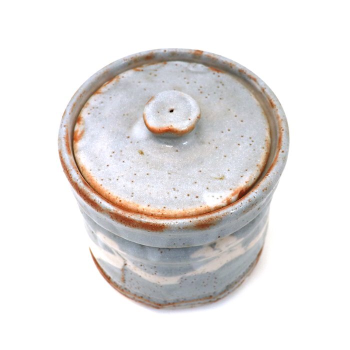 骨董品】志野焼 鼠志野 水指 一陶窯 茶道具 茶器 陶器 工芸品 古 骨董品】志野焼 鼠志野 水指 一陶窯 茶道具 茶器 陶器 工芸品 古