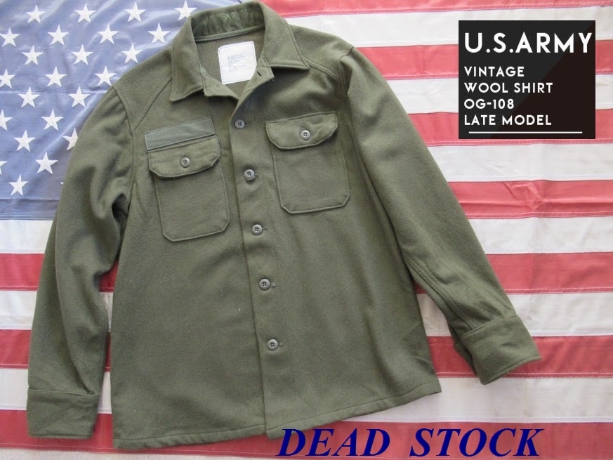 極美品80's Vintage DEAD STOCK U.S.ARMY OG-108 WooL Shirt size:MEDIUM／アーミー/ウールシャツ/米軍実物/ビンテージ／ペンデルトン/
