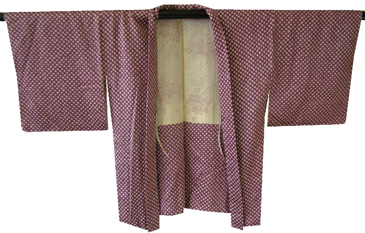 時代屋 美品 裄65.2cｍ お洒落 総絞り 羽織 正絹 未使用 152cm～158cm Cｓ1328