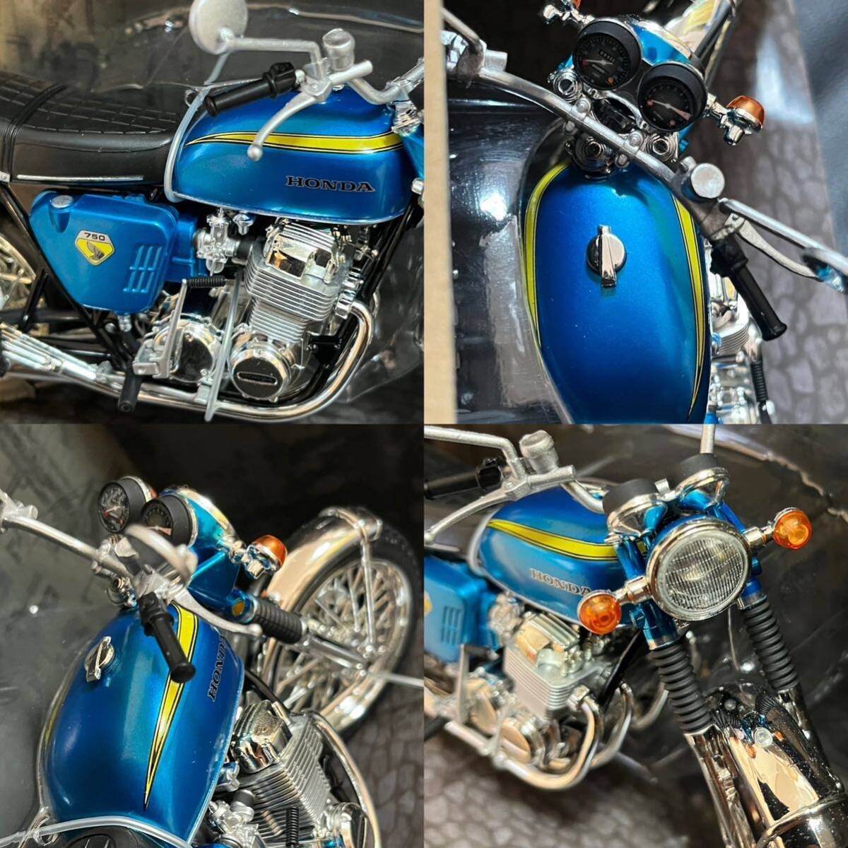 1/12 スカイネットHONDA CB750FOUR(KO) キャンディーブルー 本田 ホンダ ダイキャストバイク ミニカー オートバイ青島 完成品 アオシマ