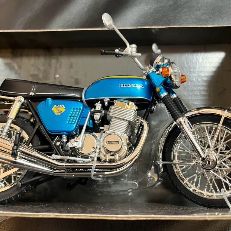 1/12 スカイネットHONDA CB750FOUR(KO) キャンディーブルー 本田 ホンダ ダイキャストバイク ミニカー オートバイ青島 完成品 アオシマ
