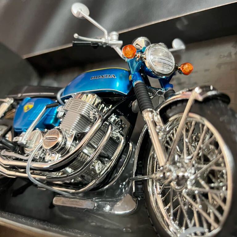 1/12 スカイネットHONDA CB750FOUR(KO) キャンディーブルー 本田 ホンダ ダイキャストバイク ミニカー オートバイ青島 完成品 アオシマ