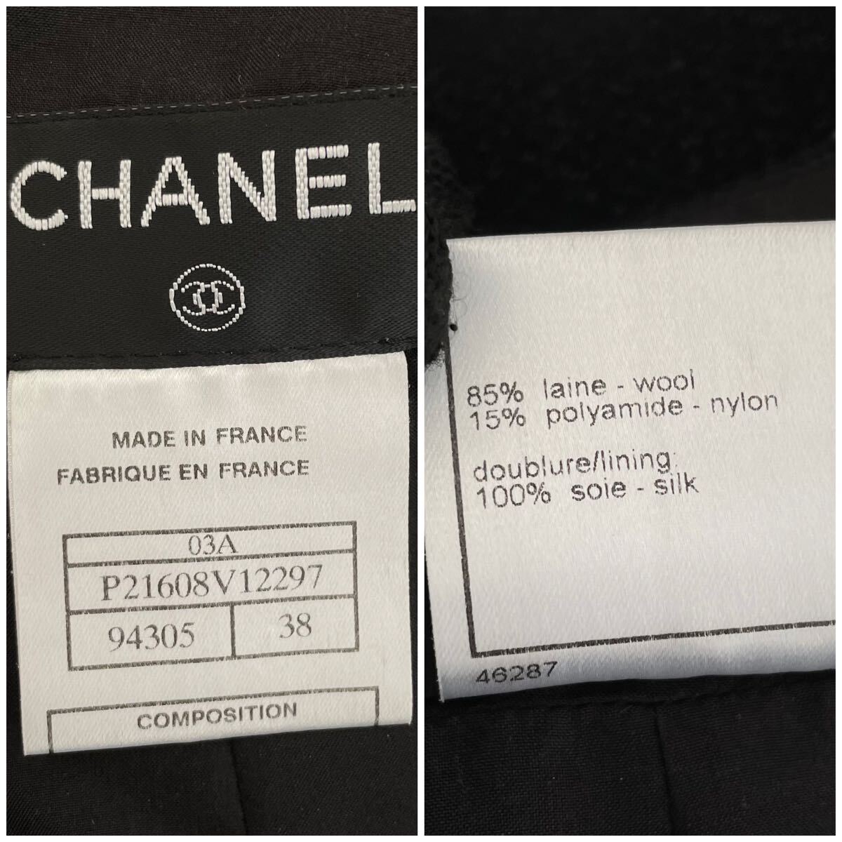 CHANEL シャネル ツイードジャケット 03A ピンク ブラック 38 CHANEL シャネル ツイードジャケット 03A ピンク ブラック 38