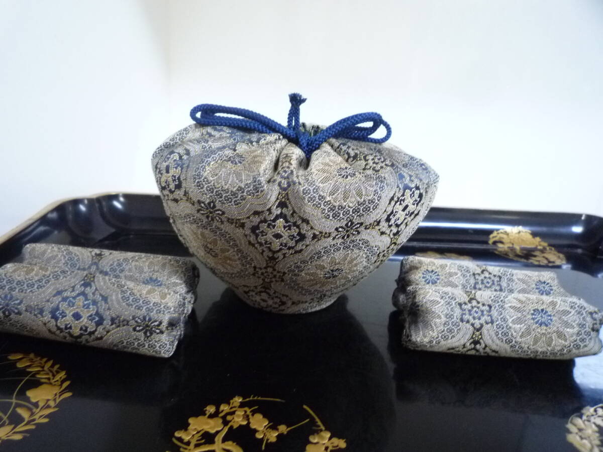 仕覆（しふく）・蜀江緞子・・35cm・・御物袋。四方柱・おしふく・手縫い・隅立て・