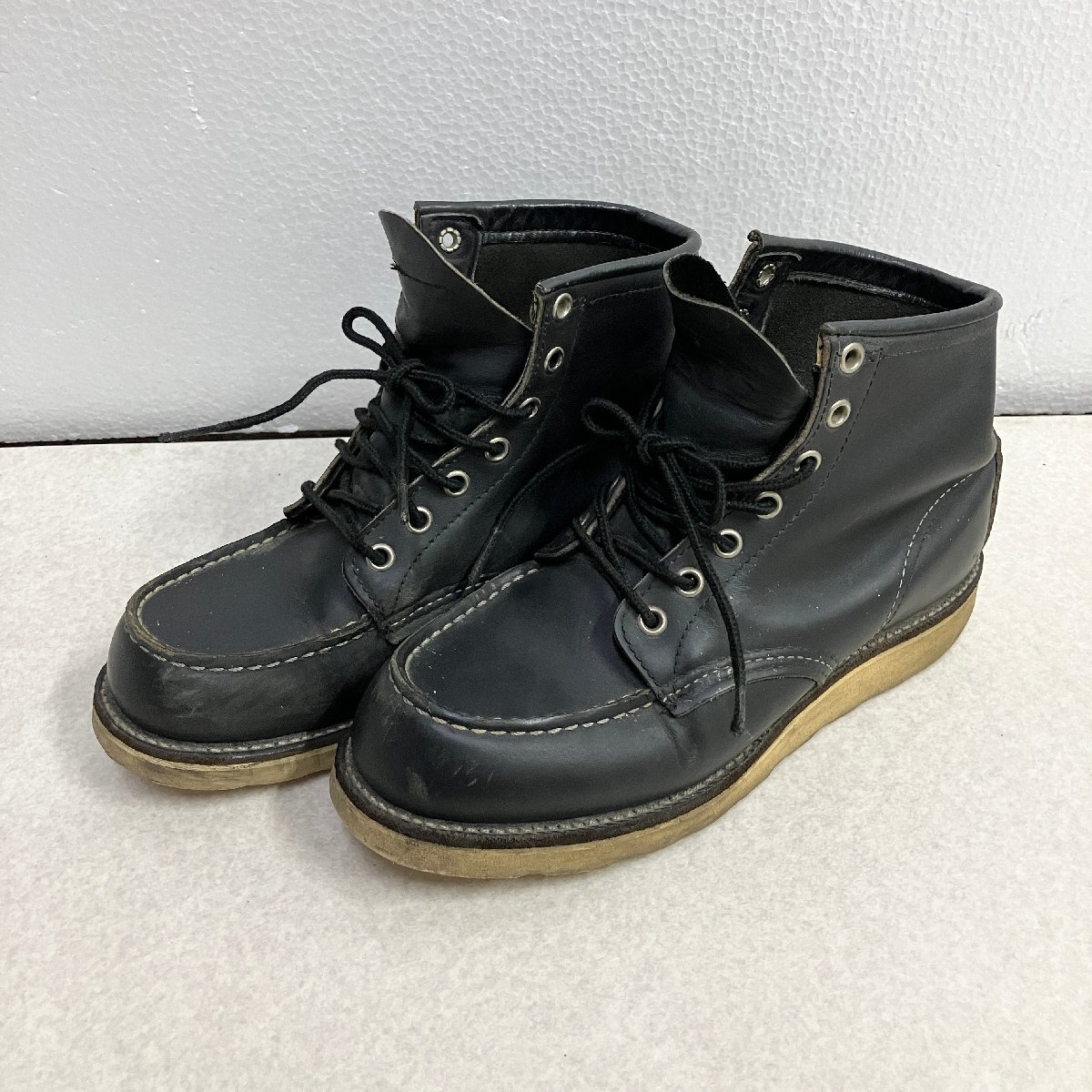 ●90s RED WING レッドウィング ブーツ 靴 シューズ アイリッシュセッター 四角犬タグ USA製 黒系 size 実寸24.5cm レディース 1.34kg●